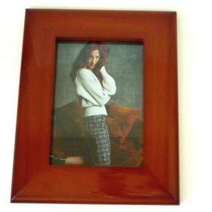 Glossy Wood Frame 5 x 7 Photo Cinnamon Glossy Preppy Unisex